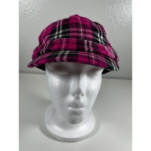 Disney Parks Authentic Minnie Mouse Checkered Pageboy Cap. Pink & Black. OSFM